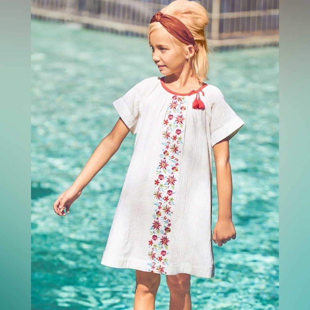 garnet hill girls delilah embroidered woven dress
